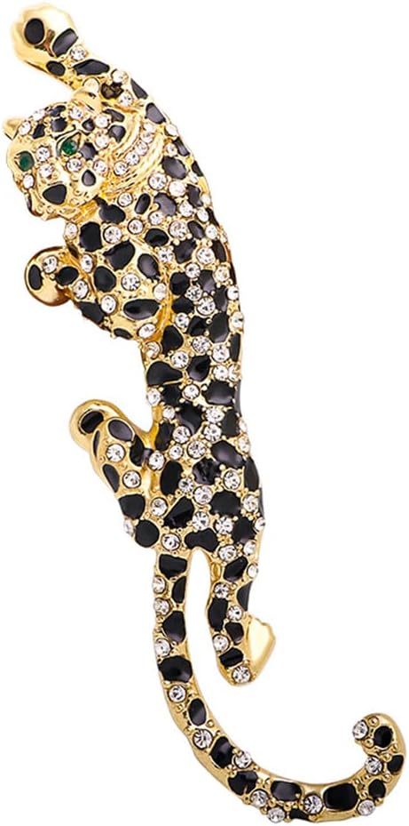 Leopard Brooch with Crystal Rhinestones for Men