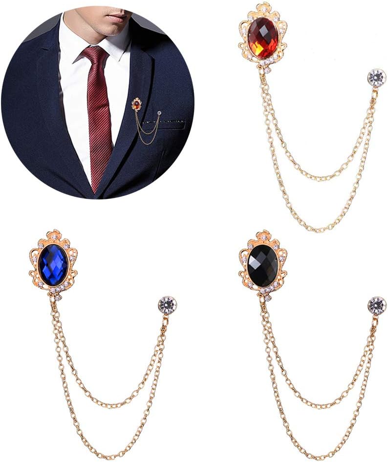 Gem Brooch Pin Set for Men