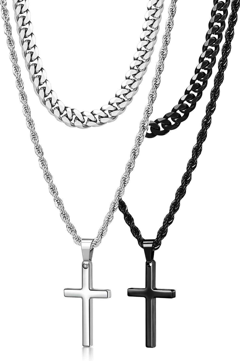 Sterling Silver Figaro Chain Necklace for Men