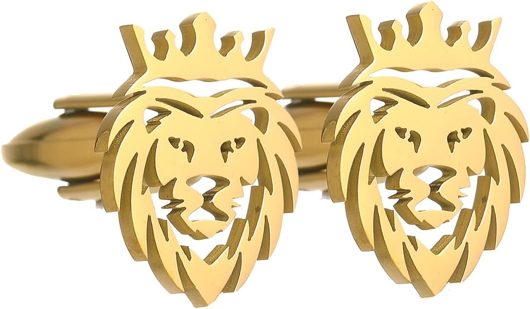 Lion Head Cufflinks for Men