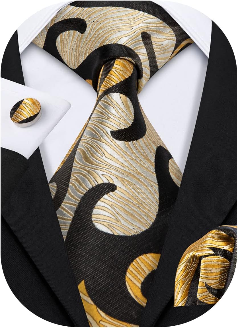 Necktie Handkerchief and Cufflinks Set for Men