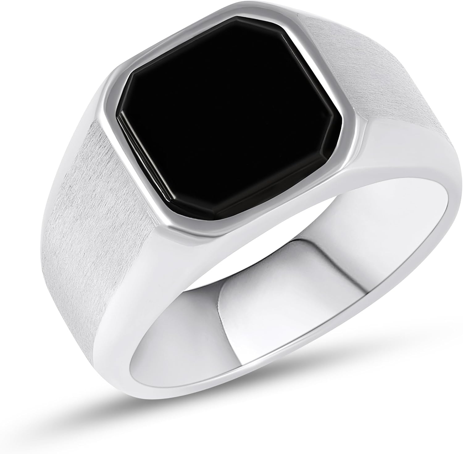 Black Agate Stone Ring for Men