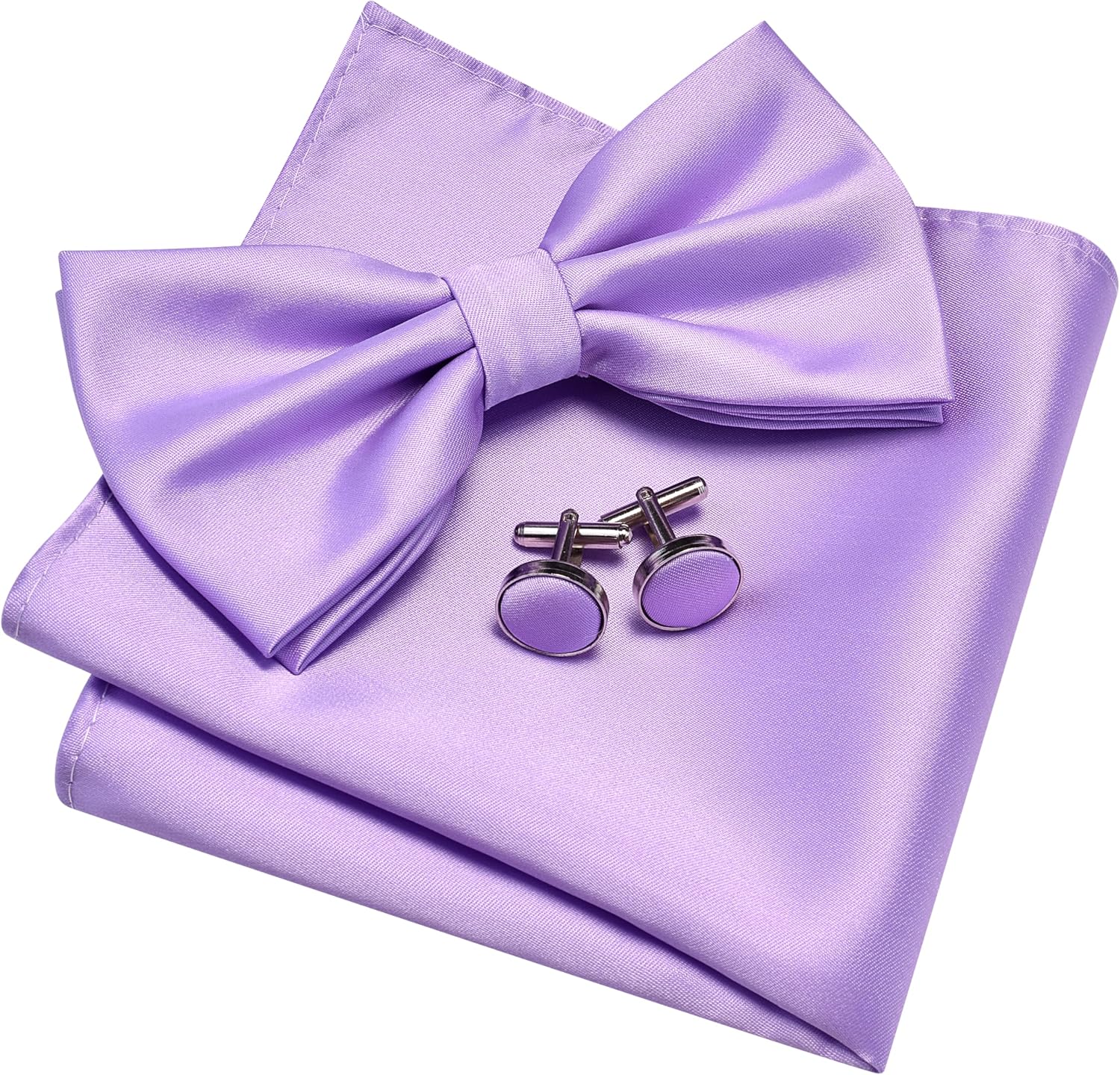 Bow Tie Handkerchief and Cufflinks Set for Men